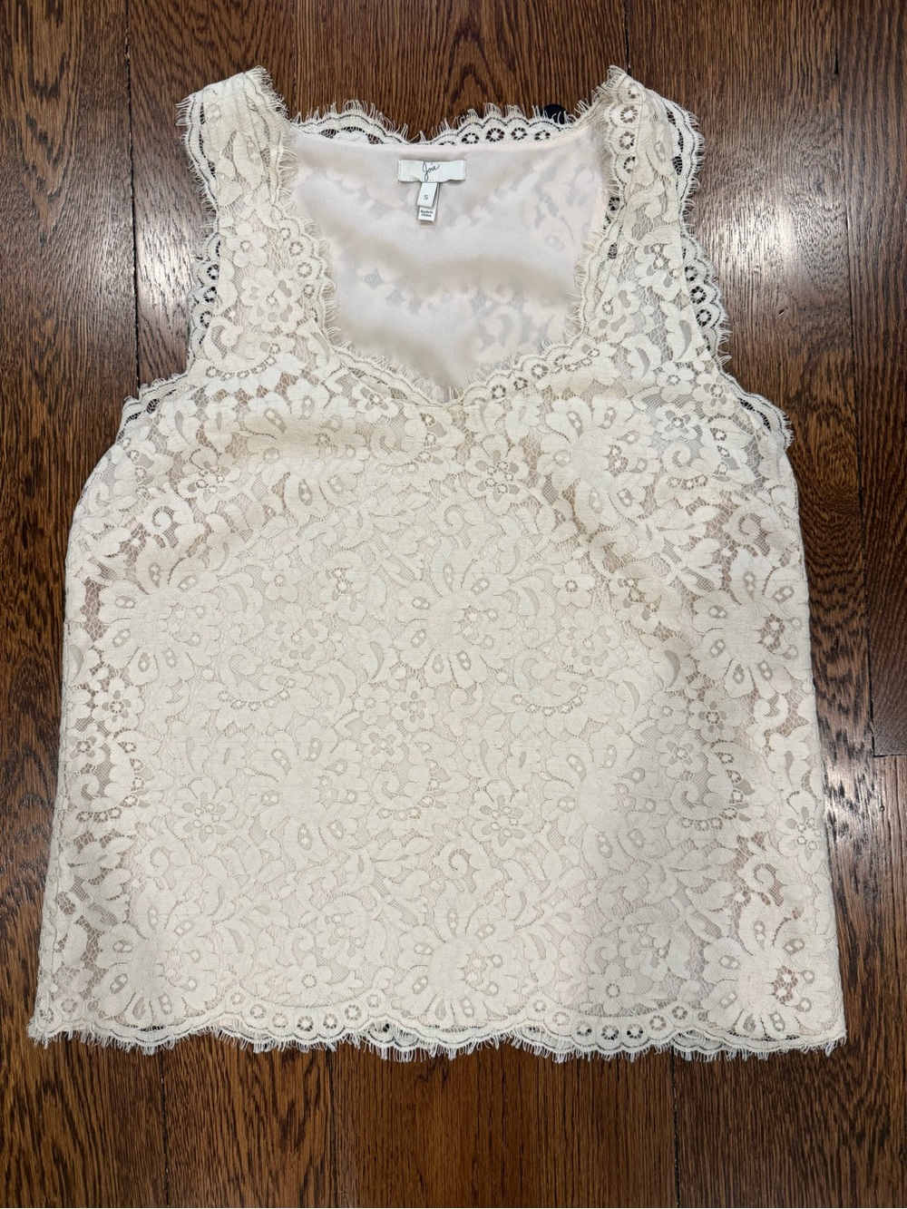 Joie Ivory Floral Lace Sleeveless Blouse Size S